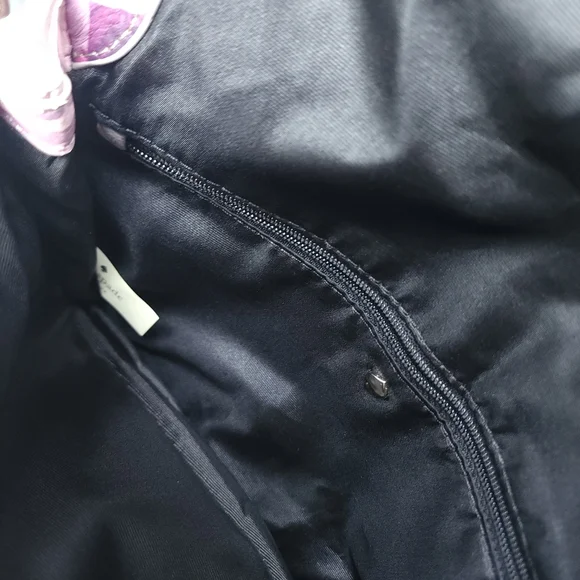 Kate Spade Emerson Place Roses Lenia Leather Shoulder Bag In Plum Dawn - Picture 10 of 13